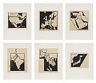 Atlas of My World (Six Works), Zarina (American, born Aligarh, India 1937–2020 London), Portfolio of 6 woodcuts with Urdu text printed in black on Indian handmade paper